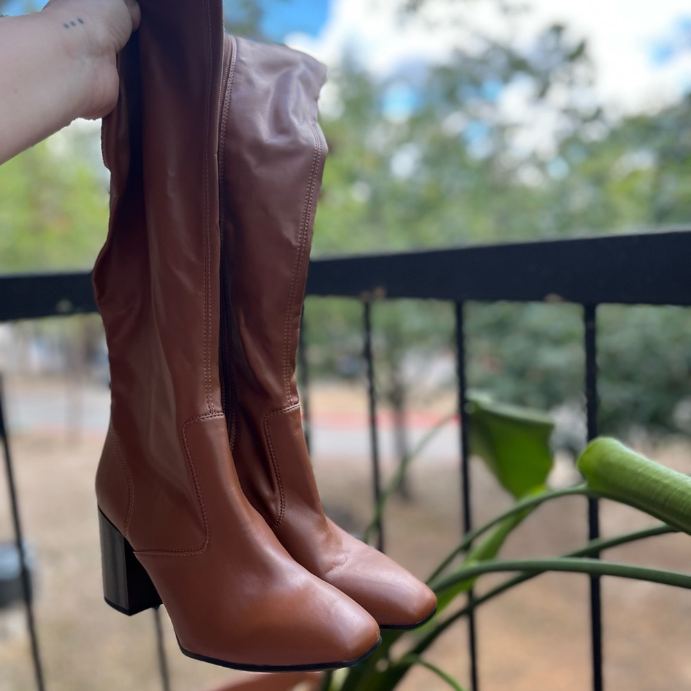 Franco Sarto Tan Heeled Boots